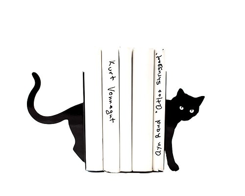 Design Atelier Article Decorative Bookends Cat and books // Decor modern home // FREE SHIPPING //