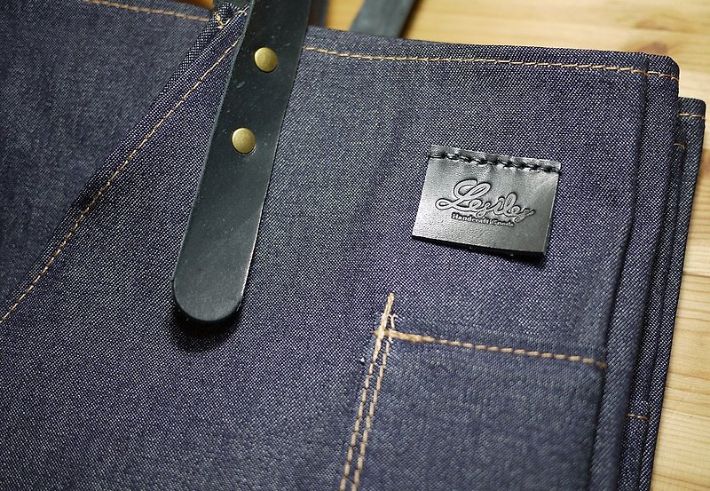 Kojima tannins aprons Denim Apron / / timothyyu Exclusive orders - Other - Genuine Leather Blue