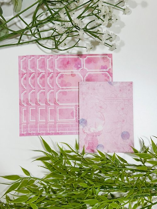 Sensiary Soojinia-Cherry Blossom Theme Label Sticker & Memo Pad