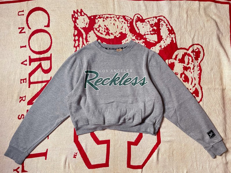 REGETHER Vintage short version college T-Young & Reckless - Unisex Hoodies & T-Shirts - Cotton & Hemp Gray