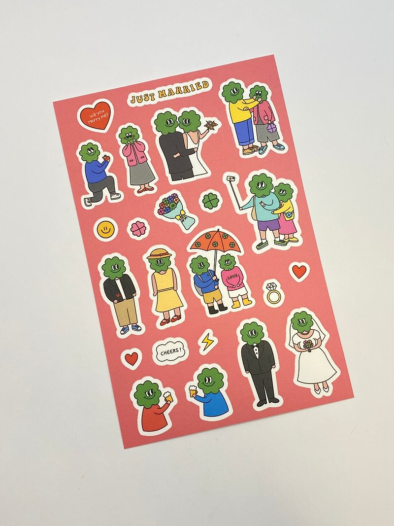 couple removable sticker - สติกเกอร์ - กระดาษ สีเขียว