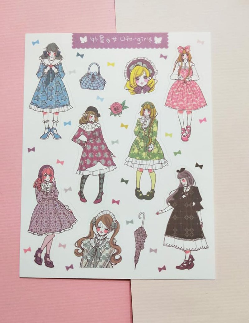 Girl  lolita  cutting sticker - Stickers - Paper Pink