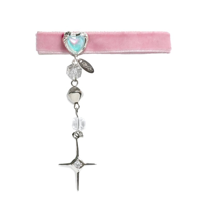 KDNP Baby Crystal Heart Hair Clip - Hair Accessories - Other Materials Pink