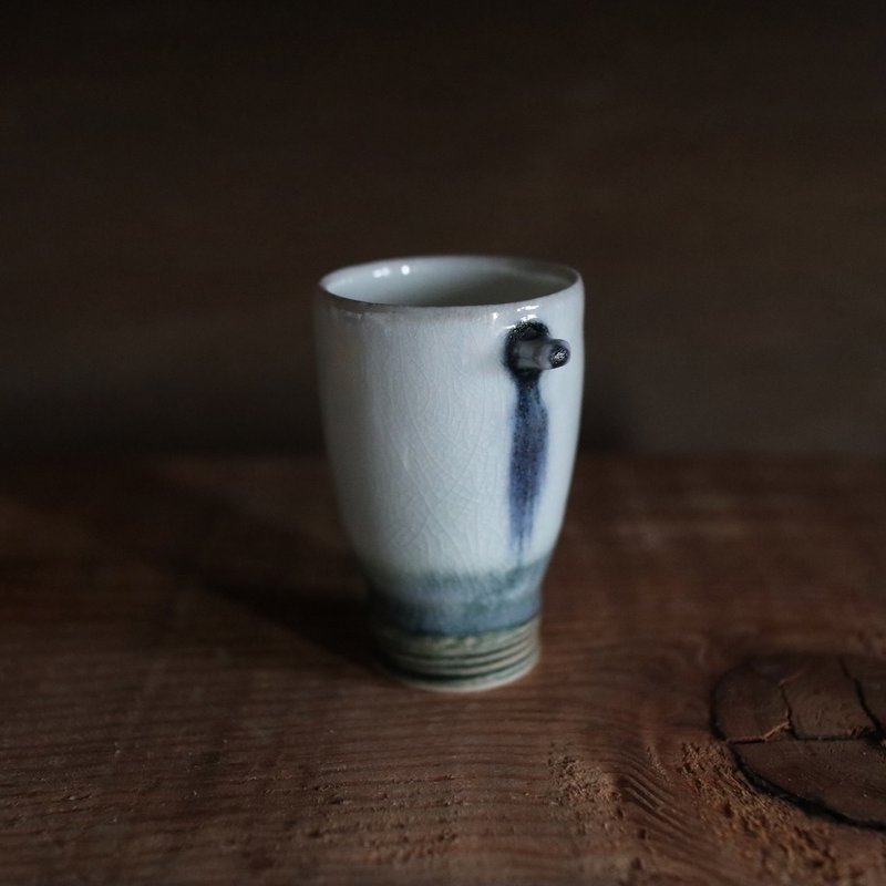 刻度・殘垣 柴燒茶酒杯 38ml  #p20 - 其他杯子 - 瓷 白色