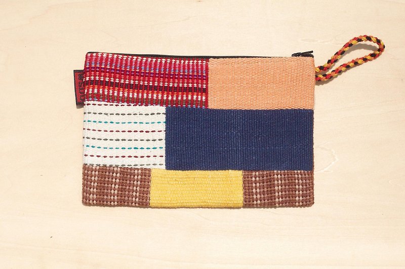 Cotton & Hemp Clutch Bags Multicolor - A limited edition handmade patchwork long admission package / national wind bag / camera bag / cosmetic bag / cell phone bag / clutch - Mondrian color stitching