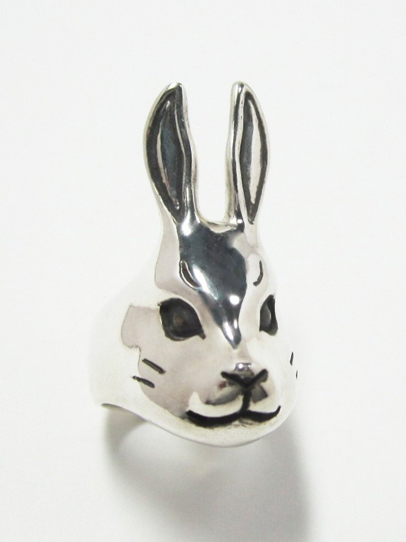 Rabbit face PINKY RING - แหวนทั่วไป - โลหะ สีเงิน