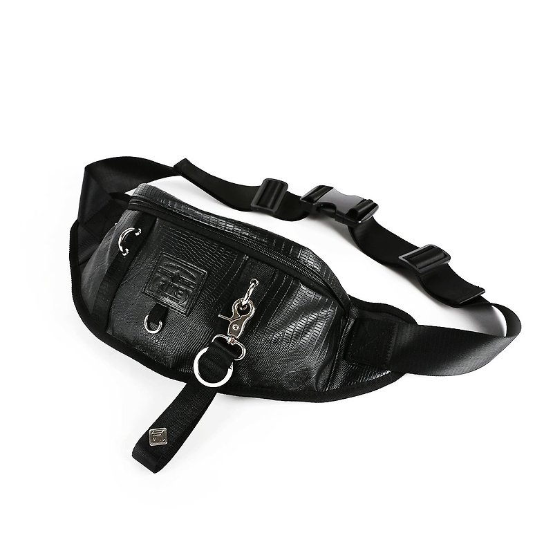 2016 RITE 軍袋包 隨身腰包-黑鱷魚 - 側背包/斜孭袋 - 防水材質 黑色