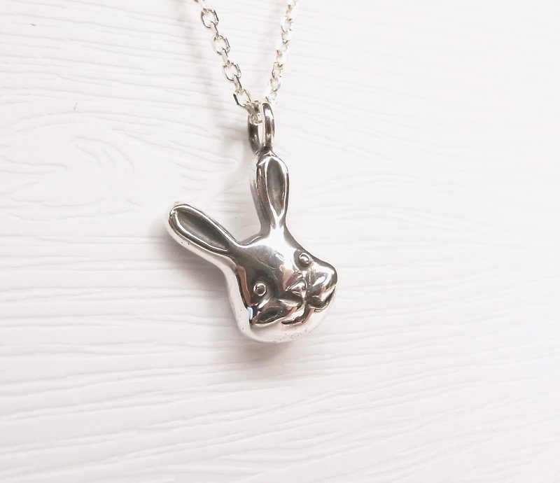 Ermao Silver[Little Rabbit Sterling Silver Necklace] - สร้อยคอ - โลหะ สีเงิน