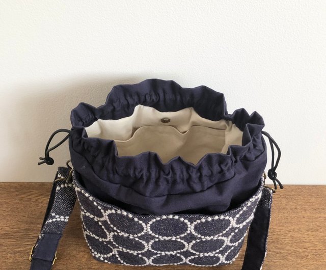 ミナペルホネン　タンバリン　小ぶり巾着ショルダーバッグ　ハンドメイド 巾着バッグ ミナペルホネン タンバリン ハンドメイド - ショップ