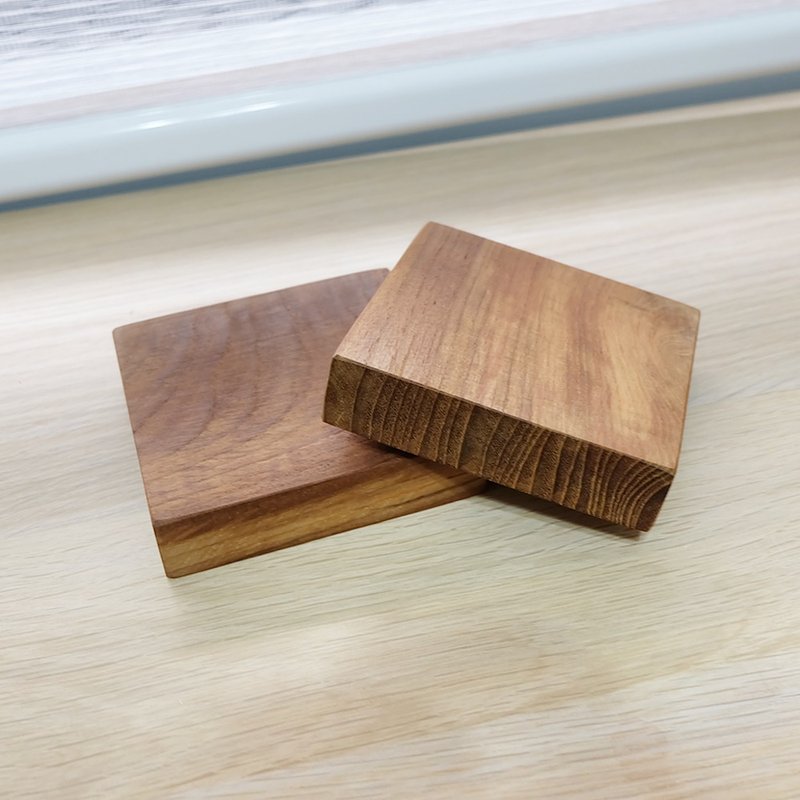 log. Teak/black walnut/red rosewood tea coaster exchange gift. Christmas gift. - ที่รองแก้ว - ไม้ 