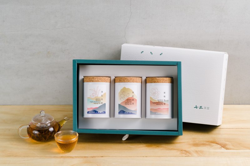 【2021烏龍茶新創作】茉紅烏龍 果梔烏龍 茉莉觀音 三入大禮盒 - 茶葉/茶包/水果茶 - 其他金屬 白色