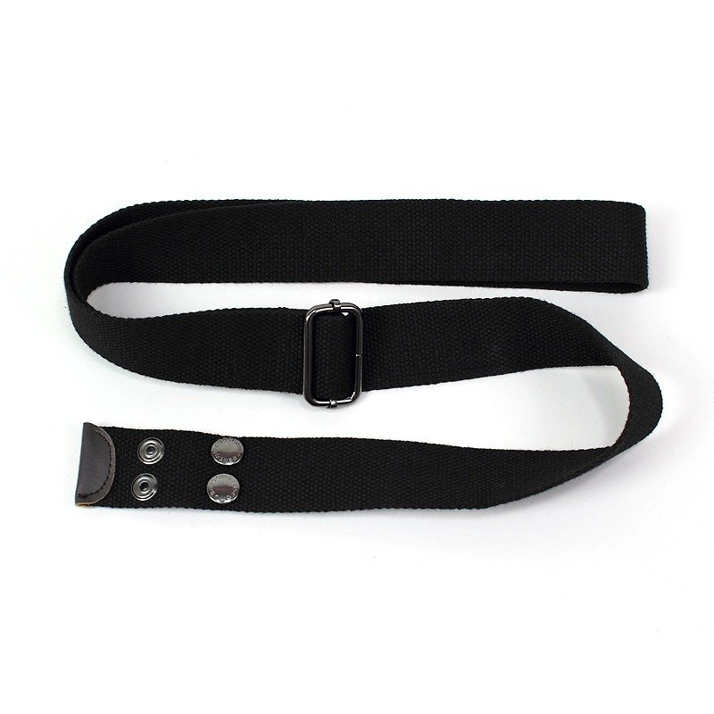 Lightweight carry-on shoulder bag (exclusive strap) - black _108001 - กระเป๋าแมสเซนเจอร์ - ผ้าฝ้าย/ผ้าลินิน สีดำ