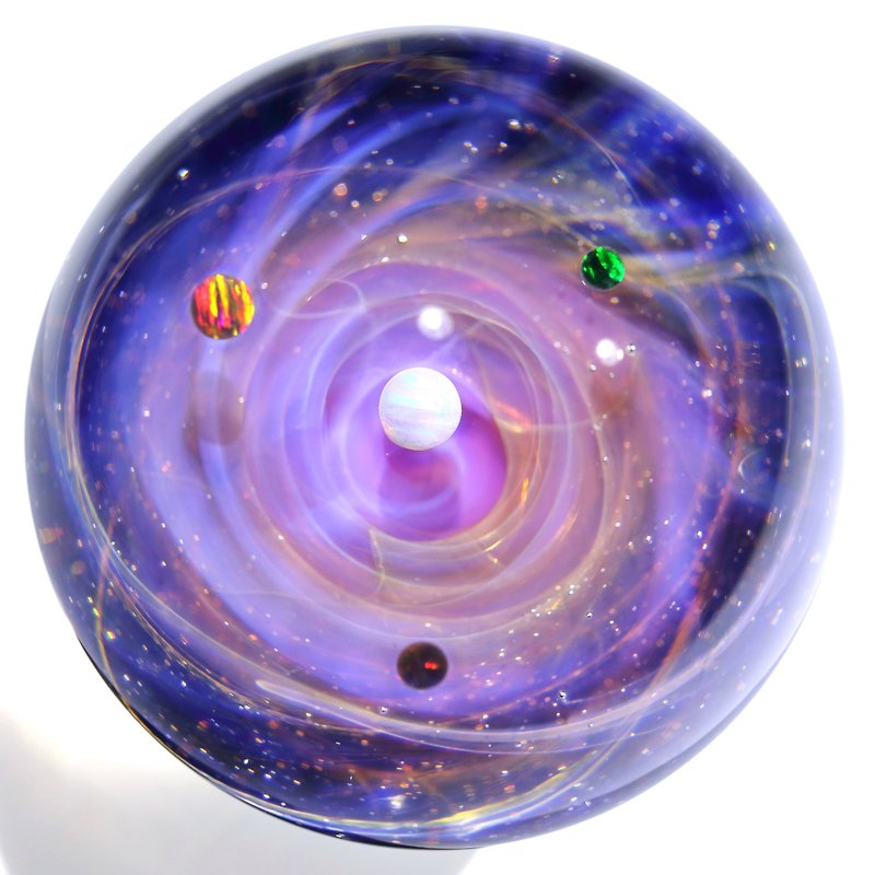 52mm Galaxy Glass Marble no.M172 - ของวางตกแต่ง - แก้ว สึชมพู