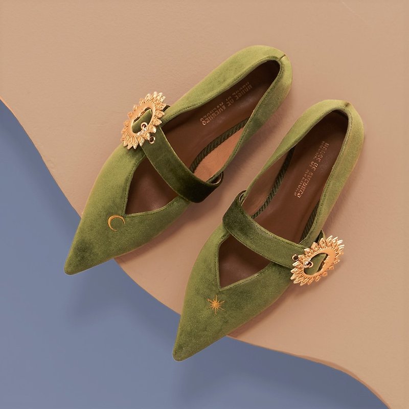 | HOA | 小尖頭復古瑪麗珍平底鞋 | 綠色 | 5421 | - 芭蕾舞鞋/平底鞋 - 其他人造纖維 綠色