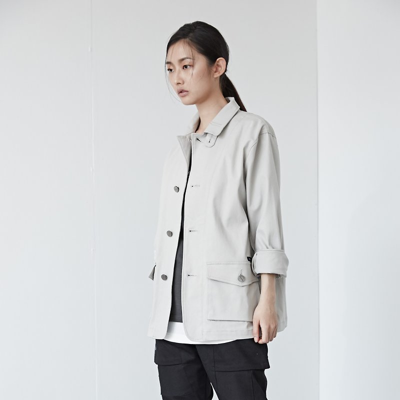 DYCTEAM - Overalls Jacket - Women's Casual & Functional Jackets - Cotton & Hemp Gray