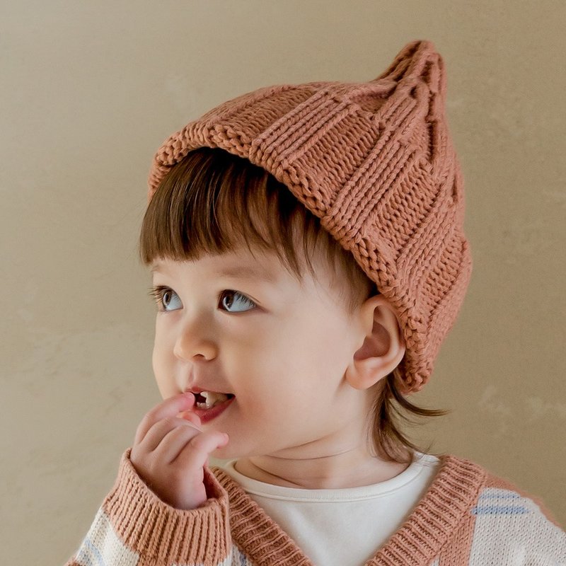 Happy Prince Korean-made Sand Parent-child Knitted Short Hair Hat for Infants and Children - Baby Hats & Headbands - Other Man-Made Fibers Orange