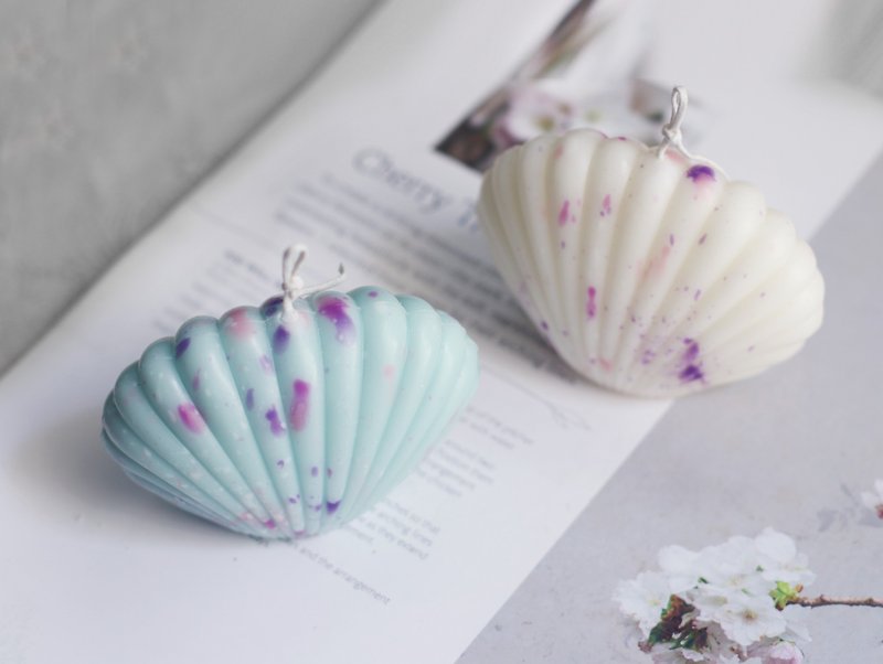 Dream Shell Candle (about 130g)-with plaster tray - Fragrances - Wax White