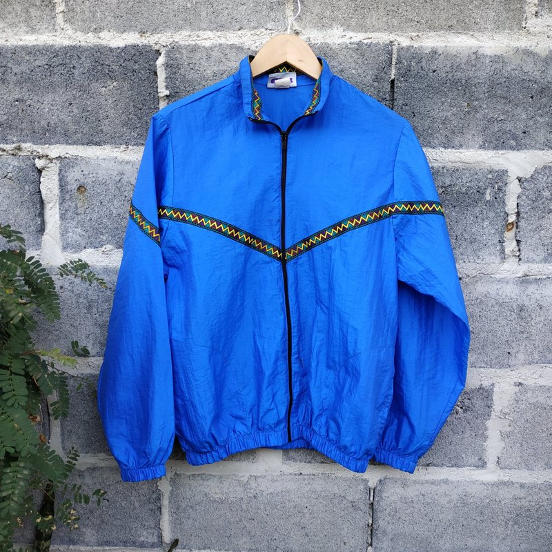 Vintage S.P.A Native Embroidered Windbreaker Jacket Size S - Men's Coats & Jackets - Cotton & Hemp Blue