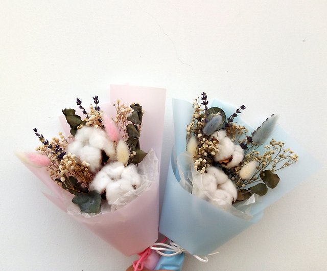 棉花朵朵 乾燥花花束乾燥花五色可選棉花花束 設計館與實花 乾燥花 捧花 Pinkoi
