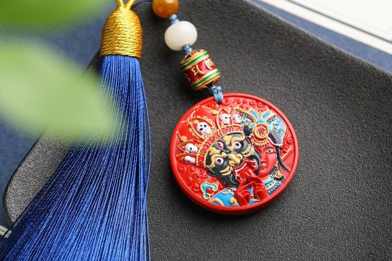 天然原礦硃砂精品紅砂彩繪 扎基拉姆 包掛硃砂含量百分之百95以 - 項鍊 - 寶石 