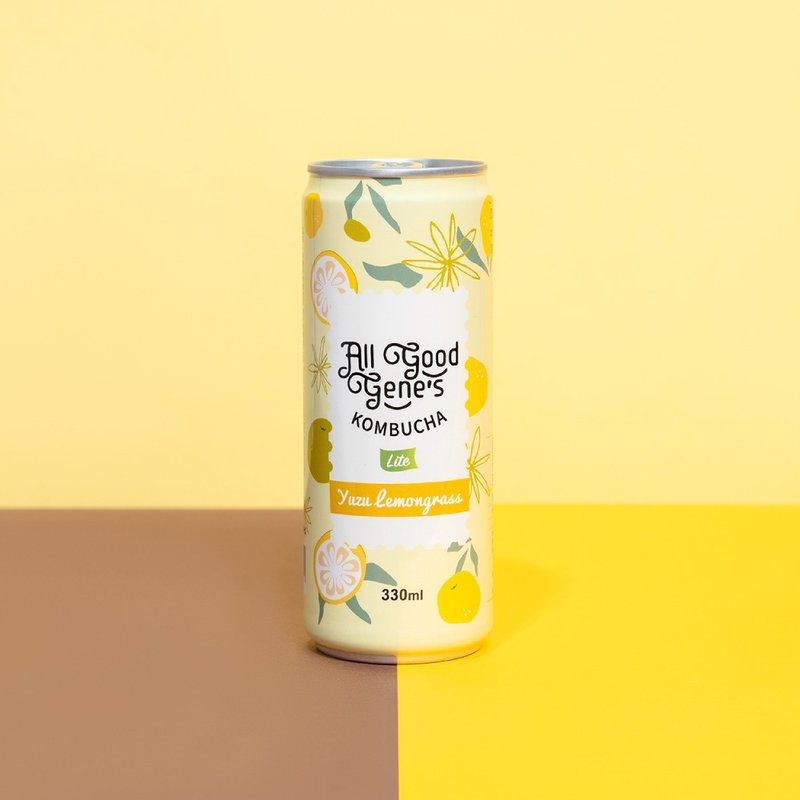 柚子檸檬草康普茶 330ml/罐裝14瓶 - 茶葉/茶包/水果茶 - 新鮮食材 橘色