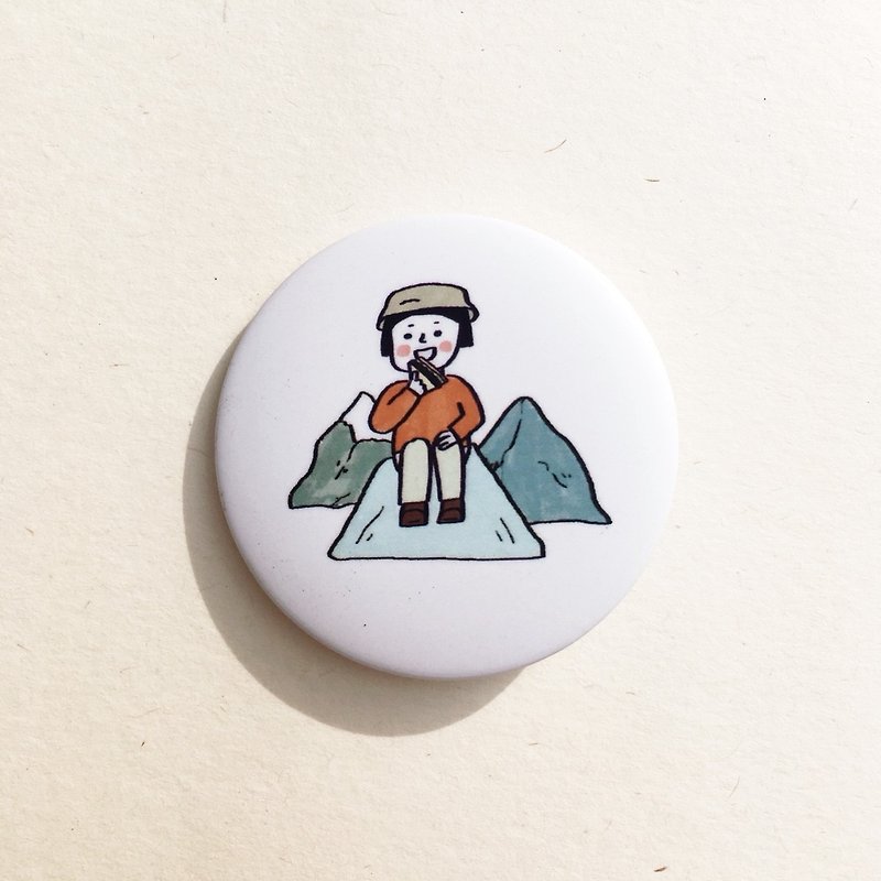 Buddy | Mountain Hill Badge - Badges & Pins - Plastic White