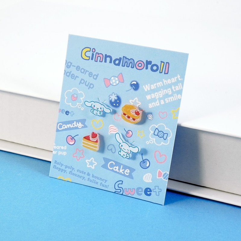Cinnamoroll 系列-大耳狗造型耳環組-甜點款 - 耳環/耳夾/耳骨夾 - 其他金屬 多色