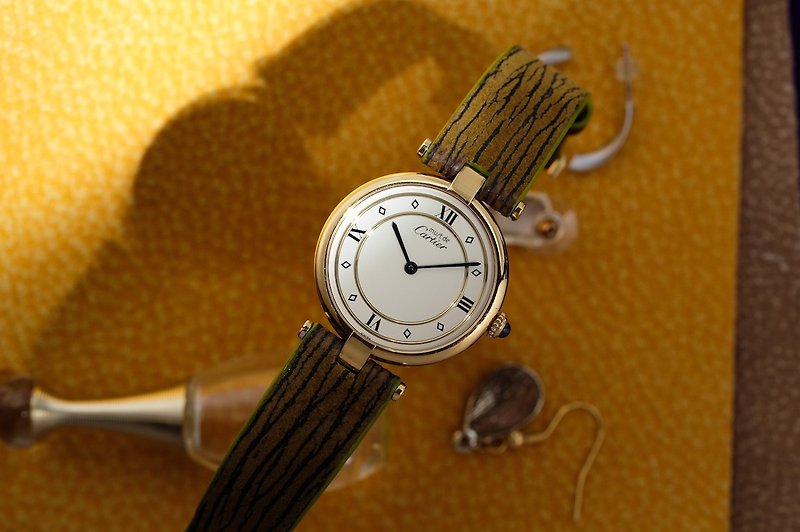CARTIER must de cartier Cartier ladies watch 925 Silver retro fashion 18k package - Women's Watches - Other Metals Gold