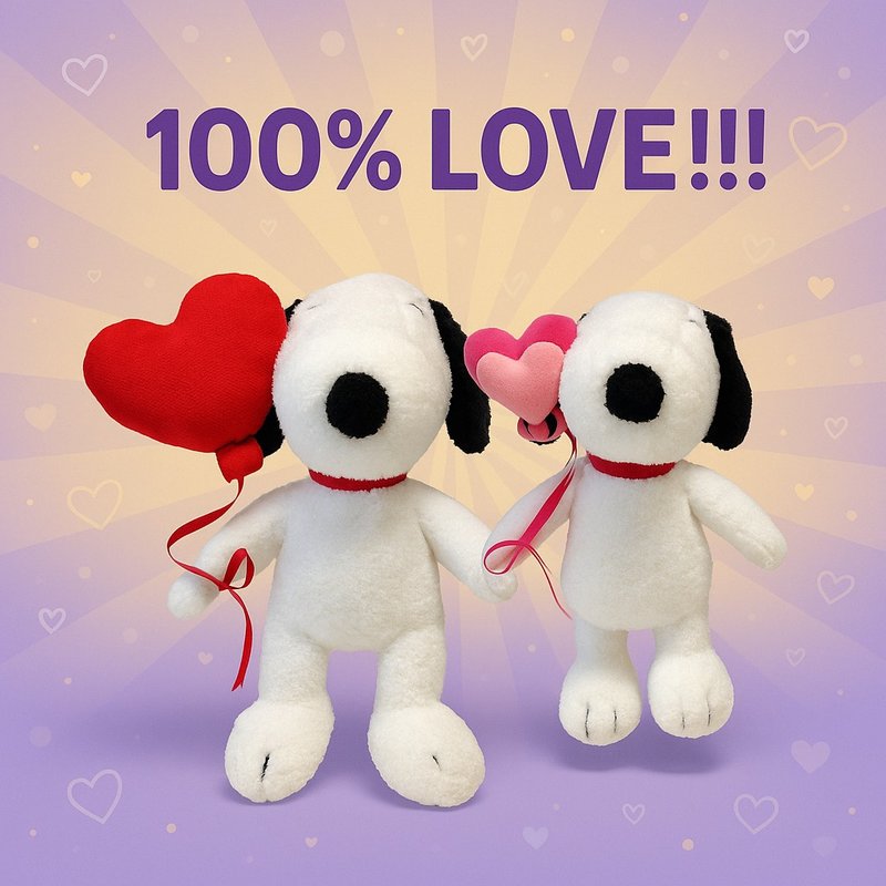 snoopy 愛心氣球 玩偶 史努比玩偶 史努比 娃娃 - 公仔/玩偶 - 聚酯纖維 白色