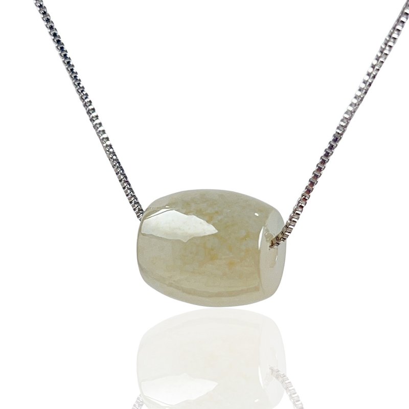 [Everything goes well] Ice Yellow Jadeite Passepartout Necklace | Natural Burmese Jadeite A-grade - สร้อยคอ - หยก สีเหลือง