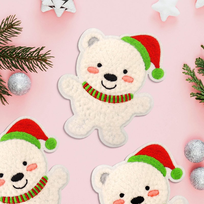 【刺繡布貼】Q毛小白熊 - 其他 - 繡線 