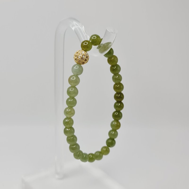 Ice honey yellow gradient bracelet with beads | Natural Burmese jade A grade jadeite - Bracelets - Jade 