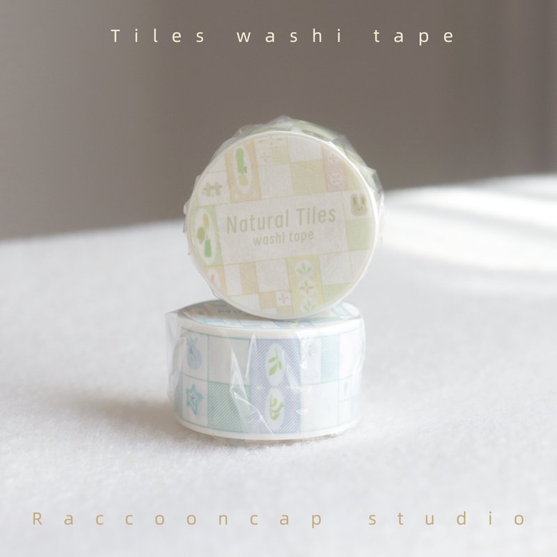 Small flower tiles free cutting and paper tape notebook natural theme ocean theme square animal tape - Washi Tape - Paper 