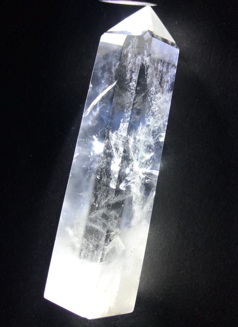 巴西 藍針柱 晶中晶 爆彩 白水晶柱 天然原石 水晶  crystal 擺設 - 擺飾/家飾品 - 水晶 透明