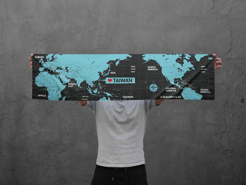 Make World map making sports towel (midnight) - Towels - Polyester 