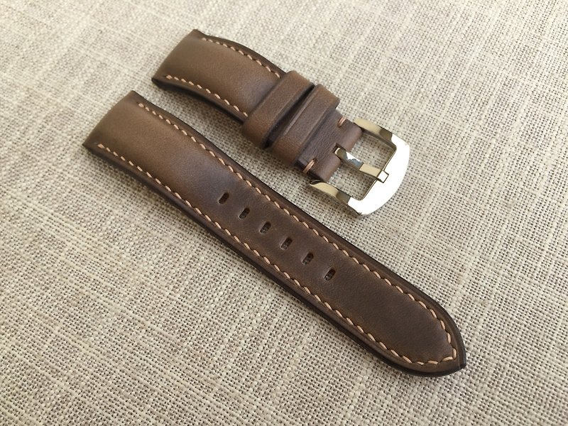 Horween美製牛革 橄欖棕 錶帶 手工錶帶 - 錶帶 - 真皮 卡其色