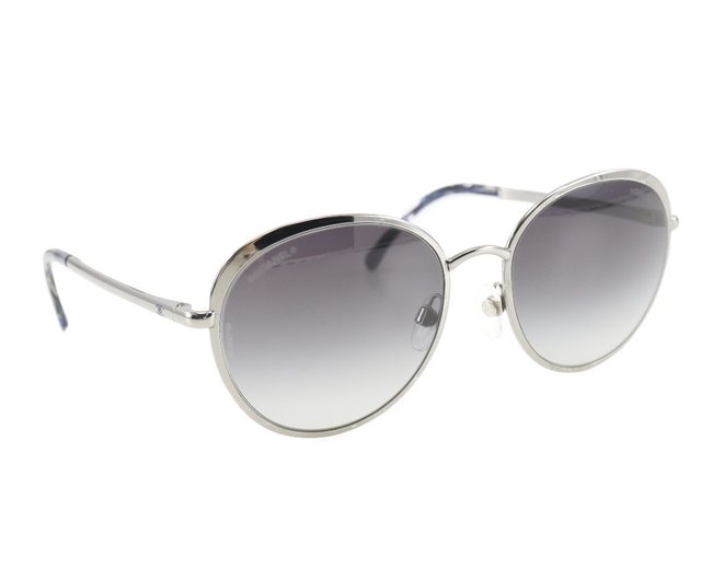 日本直送】シャネルCHANEL サングラス4206 プラスチックシルバー/青