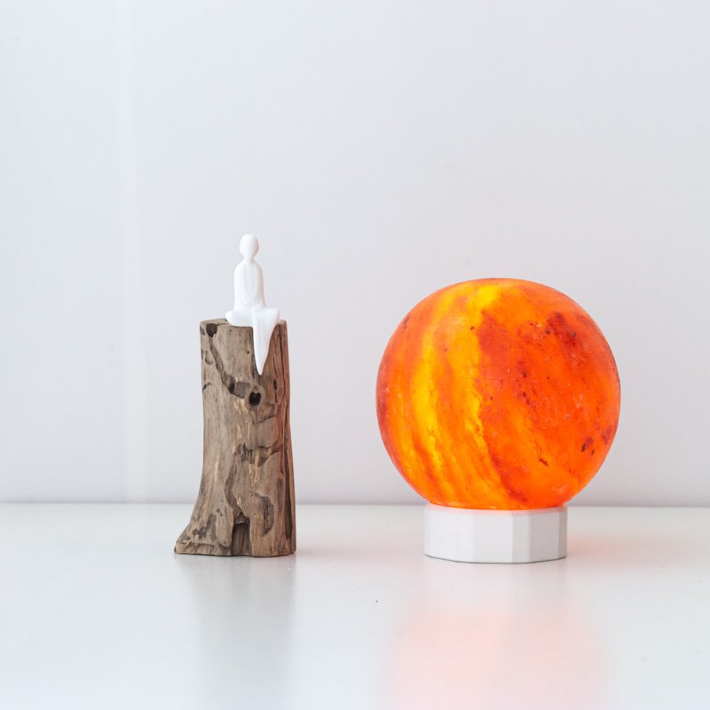 ONELIVINGS PILAR |擎| 喜馬拉雅富貴紅鹽燈 – SPHERE (15 cm) - 燈具/燈飾 - 水泥 紅色