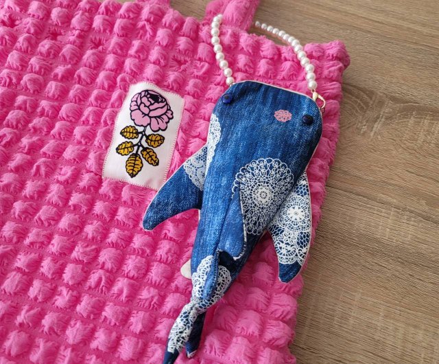 ジンベイザメ 収納バッグ デニムレース - ショップ chiaoyu-sewing