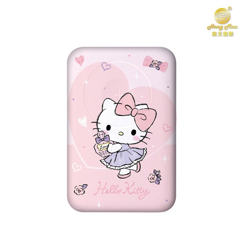 【Hong Man】三麗鷗 Kitty 多功能磁吸無線行動電源 KT跳舞甜心 - 行動電源/充電線 - 塑膠 