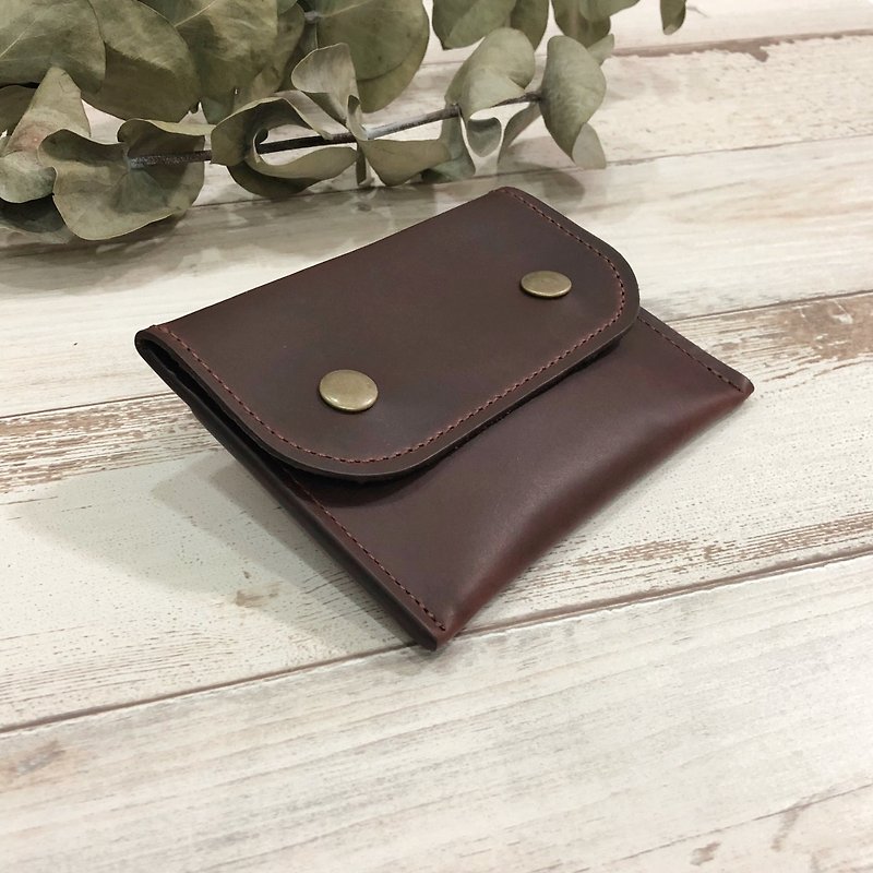 [Minimal universal folder] ZiBAG-015 / brown (color-changing wax) - Coin Purses - Genuine Leather 