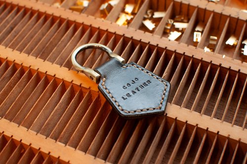 COJO手作皮革工坊 DIY材料包-盾形皮革鑰匙圈