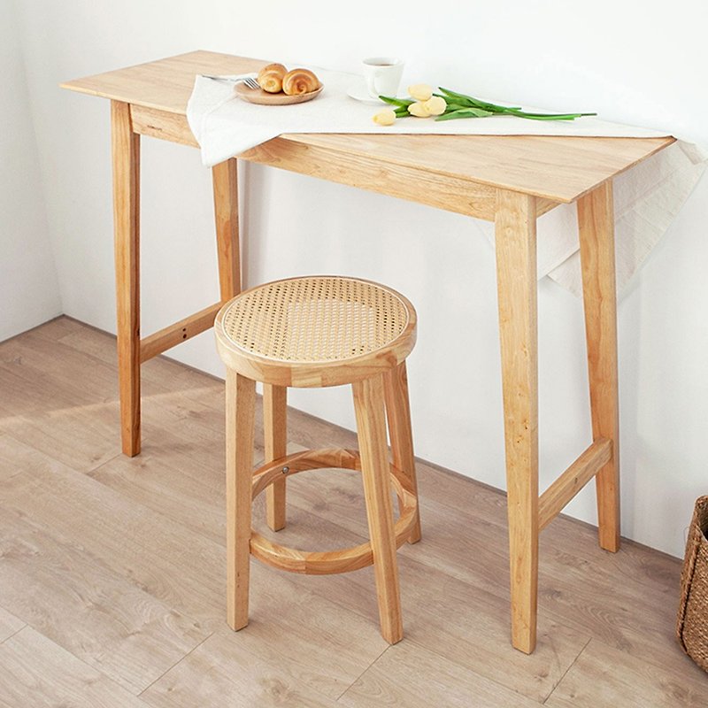 Lien solid wood rattan chair_home high chair/woven chair/chair stool/dining chair/wooden chair/table chair - Chairs & Sofas - Wood Khaki