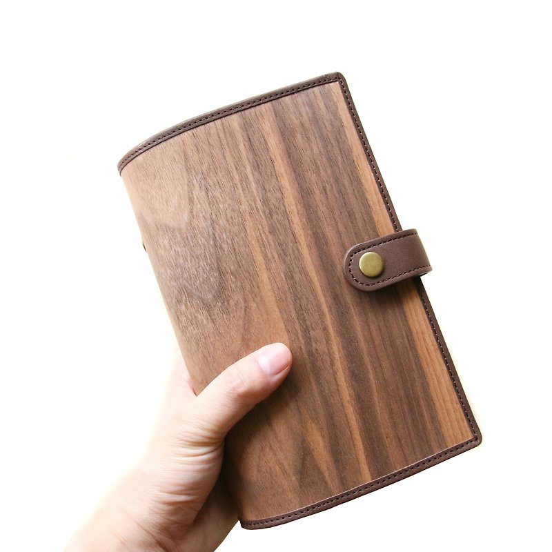 木頭 筆記本/手帳 咖啡色 - 木皮革筆記本(栓木紋紙) 手帳