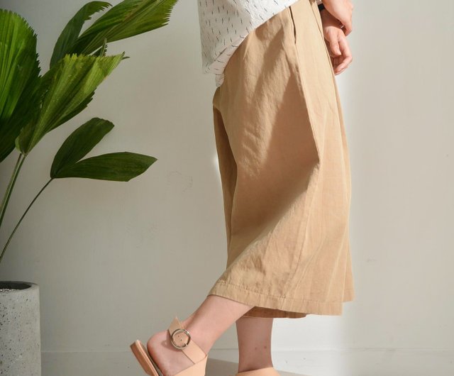 サンプルセール】クロスストラップサンダル | ヌメ革-アウトレット品