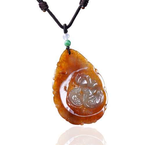 瓔珞珠寶盒 E.L.Jewelry Box 【相濡以沫】冰種紅翡白肉巧雕鴛鴦荷花項鍊 | 天然緬甸玉A貨翡翠