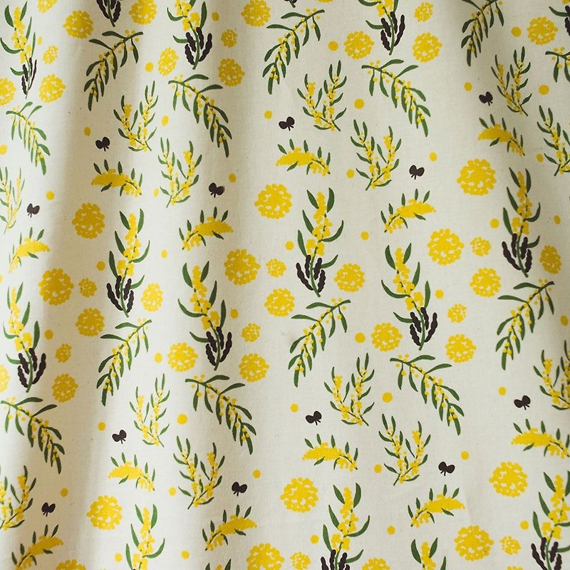 Printed Fabric / Milly Collection / Formosa Acacia - Knitting, Embroidery, Felted Wool & Sewing - Cotton & Hemp Yellow