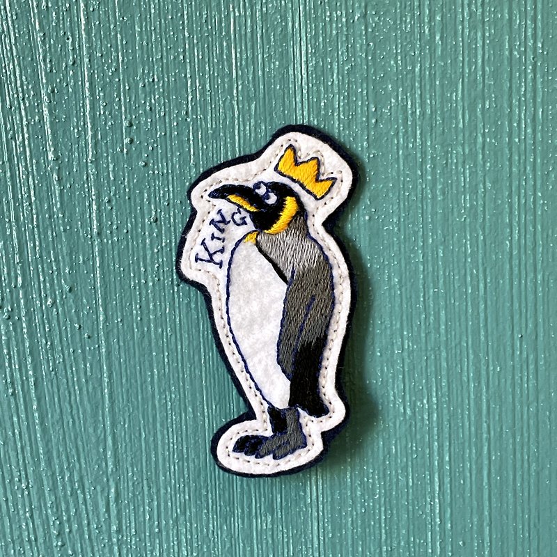 King penguin embroidery  patch - อื่นๆ - ขนแกะ 