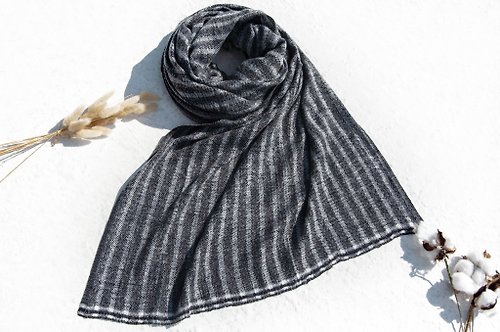 omhandmade 喀什米爾Cashmere/針織圍巾/純羊毛圍巾/羊毛披巾/手織圍巾-法國
