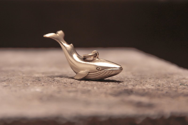 Sterling silver whale pendant - Necklaces - Sterling Silver Silver